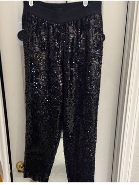 J. Crew Black Sequin Pants with pockets :)